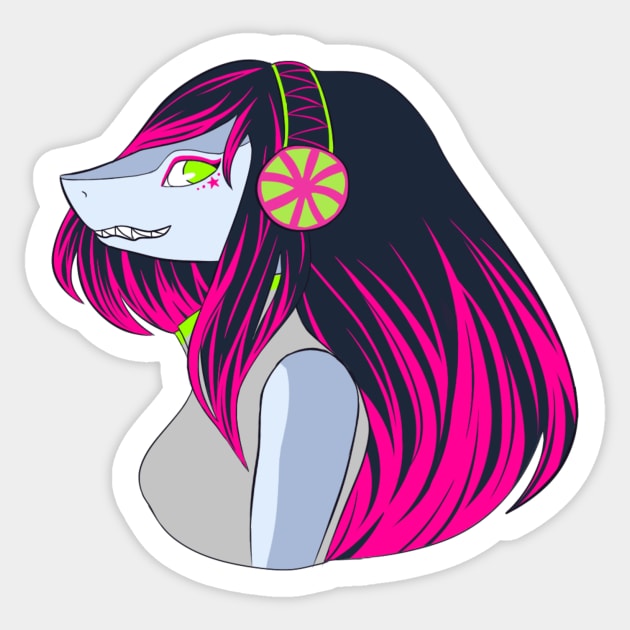 Mayhem Shark Girl Sticker by ForeverRaining